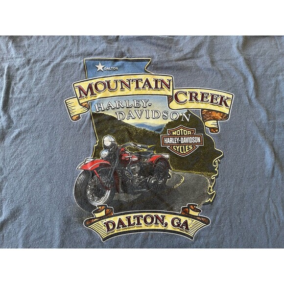 Y2k Harley Davidson Blue‎ Biker Mountain Creek Dalton Georgia Size 2XL - Picture 6 of 10